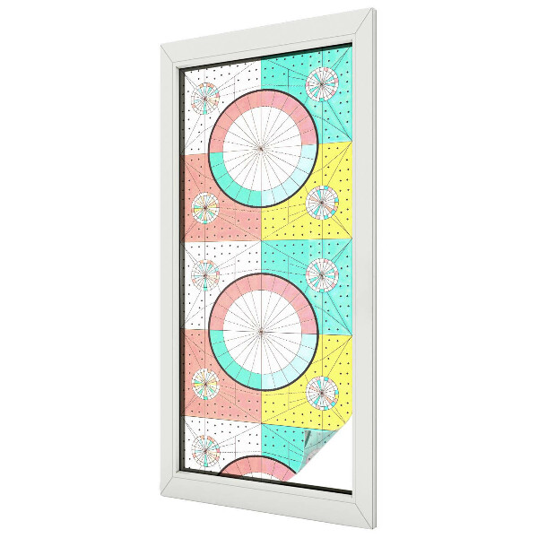 Folia okienna dekoracyjna witraż Geometryczne koła