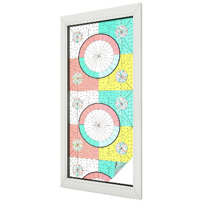 Folia okienna dekoracyjna witraż Geometryczne koła