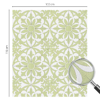 Witraż przyklejany na okno folia matowa Zielony ornament