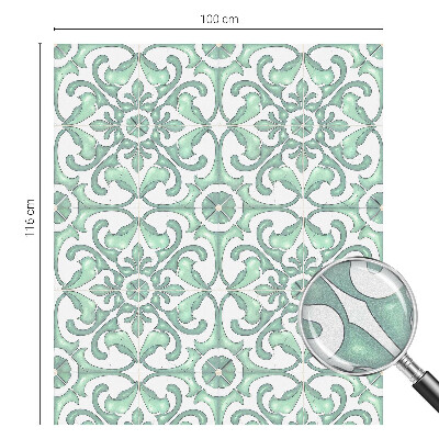 Naklejka witraż na szybę mleczna Zielona symetria