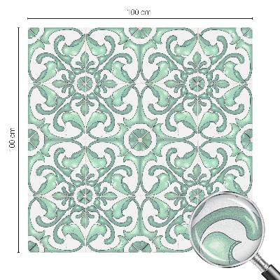 Naklejka witraż na szybę mleczna Zielona symetria