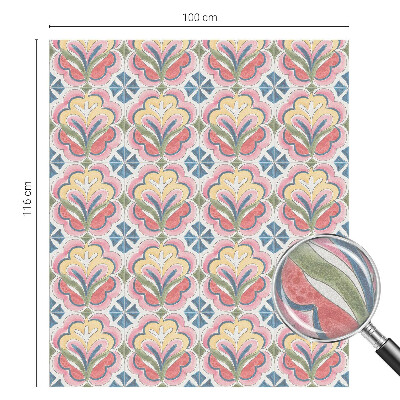 Folia mleczna na okno wzór witraż Kwiatowe wzory