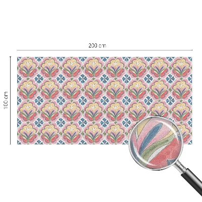 Folia mleczna na okno wzór witraż Kwiatowe wzory