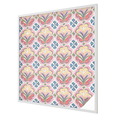 Folia mleczna na okno wzór witraż Kwiatowe wzory