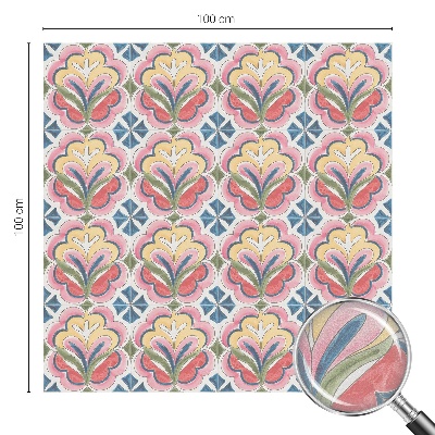 Folia mleczna na okno wzór witraż Kwiatowe wzory