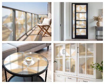 Witraż przyklejany na okno folia matowa Geometryczne trójkąty