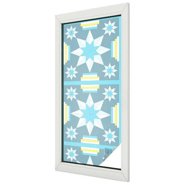 Folia okienna dekoracyjna witraż Gwiaździsty wzór