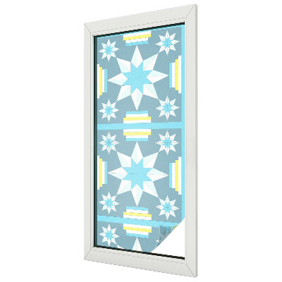 Folia okienna dekoracyjna witraż Gwiaździsty wzór