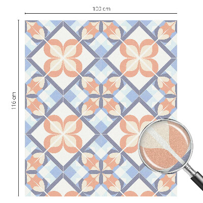 Folia mleczna na okno wzór witraż Kwiatowy wzór