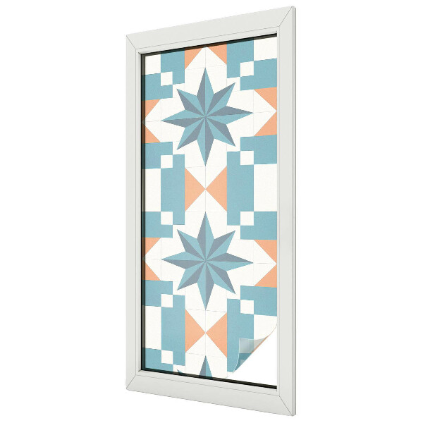 Witraż przyklejany na okno folia matowa Niebieskie gwiazdy