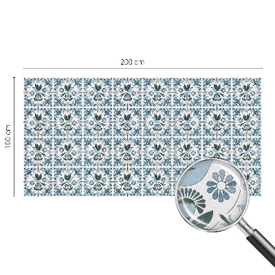 Witraż przyklejany na okno folia matowa Niebieskie kwiaty