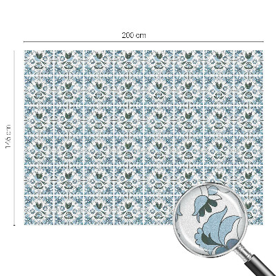 Witraż przyklejany na okno folia matowa Niebieskie kwiaty