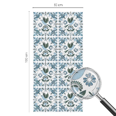 Witraż przyklejany na okno folia matowa Niebieskie kwiaty