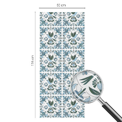 Witraż przyklejany na okno folia matowa Niebieskie kwiaty