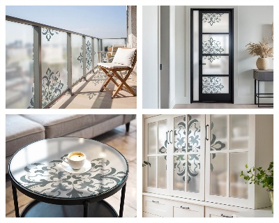 Folia mleczna na okno wzór witraż Klasyczny ornament