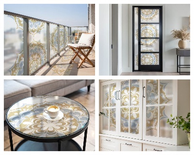 Witraż przyklejany na okno folia matowa Mandale boho