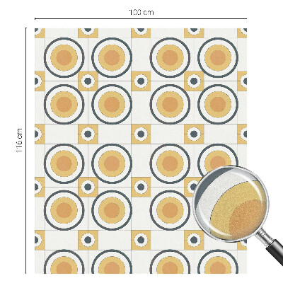 Folia okienna dekoracyjna witraż Retro okręgi