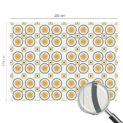 Folia okienna dekoracyjna witraż Retro okręgi