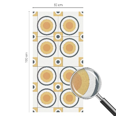Folia okienna dekoracyjna witraż Retro okręgi