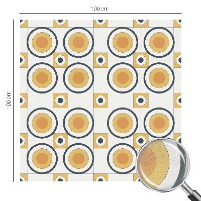 Folia okienna dekoracyjna witraż Retro okręgi