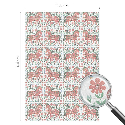 Folia okienna dekoracyjna witraż Kolorowe konie