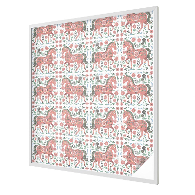 Folia okienna dekoracyjna witraż Kolorowe konie