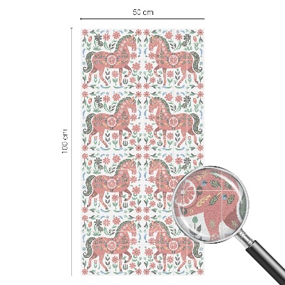 Folia okienna dekoracyjna witraż Kolorowe konie