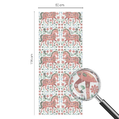 Folia okienna dekoracyjna witraż Kolorowe konie