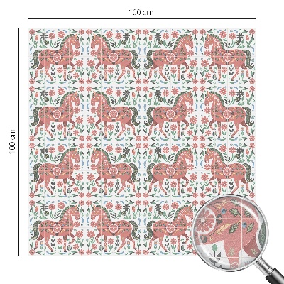 Folia okienna dekoracyjna witraż Kolorowe konie