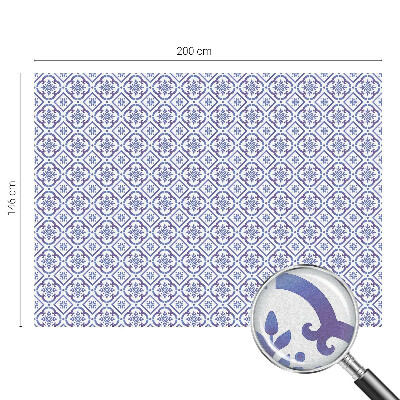 Folia mleczna na okno wzór witraż Niebieskie kafelki