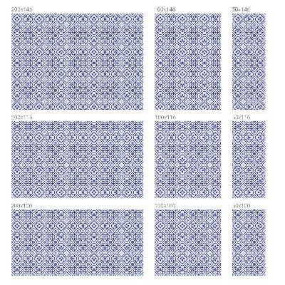 Folia mleczna na okno wzór witraż Niebieskie kafelki