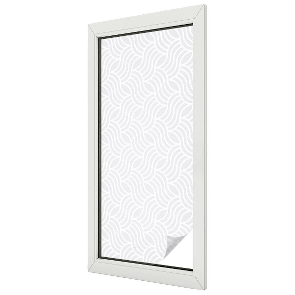 Folia mleczna na okno wzór witraż Fale harmonia