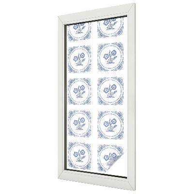 Witraż przyklejany na okno folia matowa Delikatne kwiaty