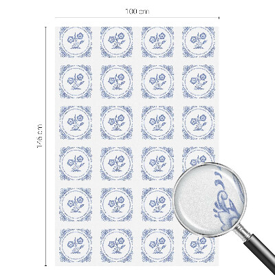 Witraż przyklejany na okno folia matowa Delikatne kwiaty