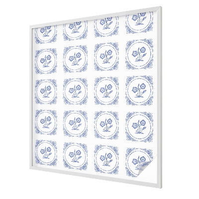 Witraż przyklejany na okno folia matowa Delikatne kwiaty