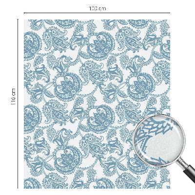 Witraż przyklejany na okno folia matowa Niebieskie ornamenty