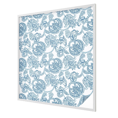 Witraż przyklejany na okno folia matowa Niebieskie ornamenty