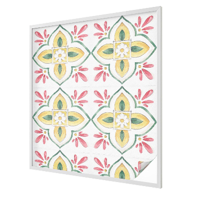 Naklejka witraż na szybę mleczna Kwiatowy ornament