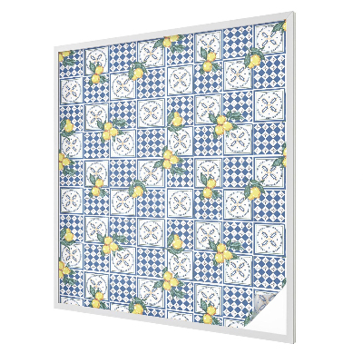 Folia mleczna na okno wzór witraż Cytrynowy wzór