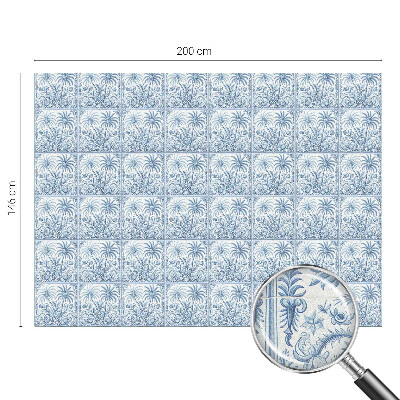 Folia mleczna na okno wzór witraż Tropikalny pejzaż