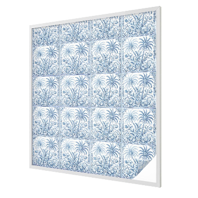 Folia mleczna na okno wzór witraż Tropikalny pejzaż