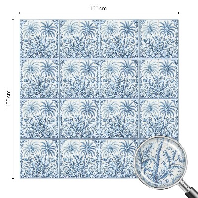 Folia mleczna na okno wzór witraż Tropikalny pejzaż