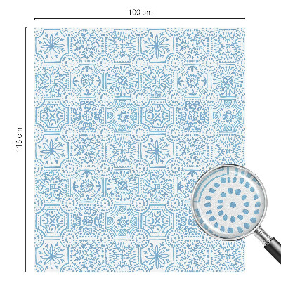 Folia mleczna na okno wzór witraż Niebieskie kafelki