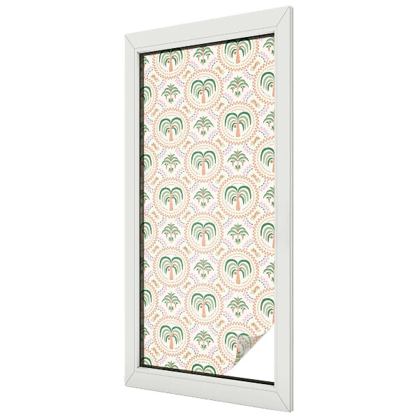 Witraż przyklejany na okno folia matowa Egzotyczne palmy