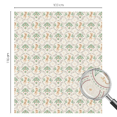 Folia okienna dekoracyjna witraż Leopard palmowy