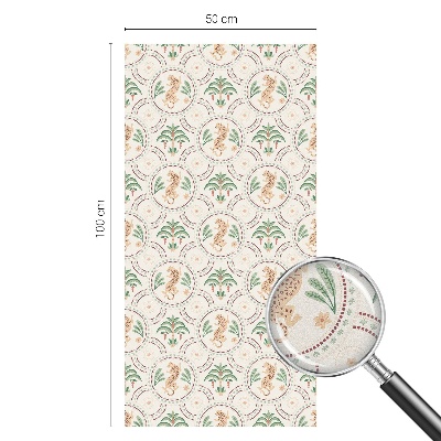 Folia okienna dekoracyjna witraż Leopard palmowy