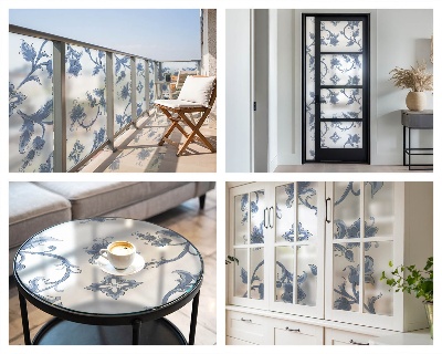 Folia okienna dekoracyjna witraż Kwiatowy ornament