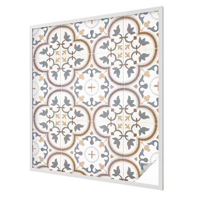 Witraż przyklejany na okno folia matowa Kaflowe ornamenty