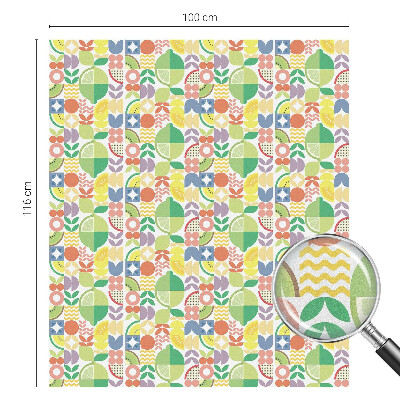 Witraż przyklejany na okno folia matowa Kolorowe owoce