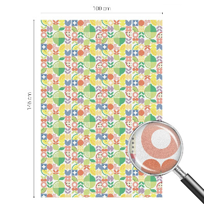 Witraż przyklejany na okno folia matowa Kolorowe owoce